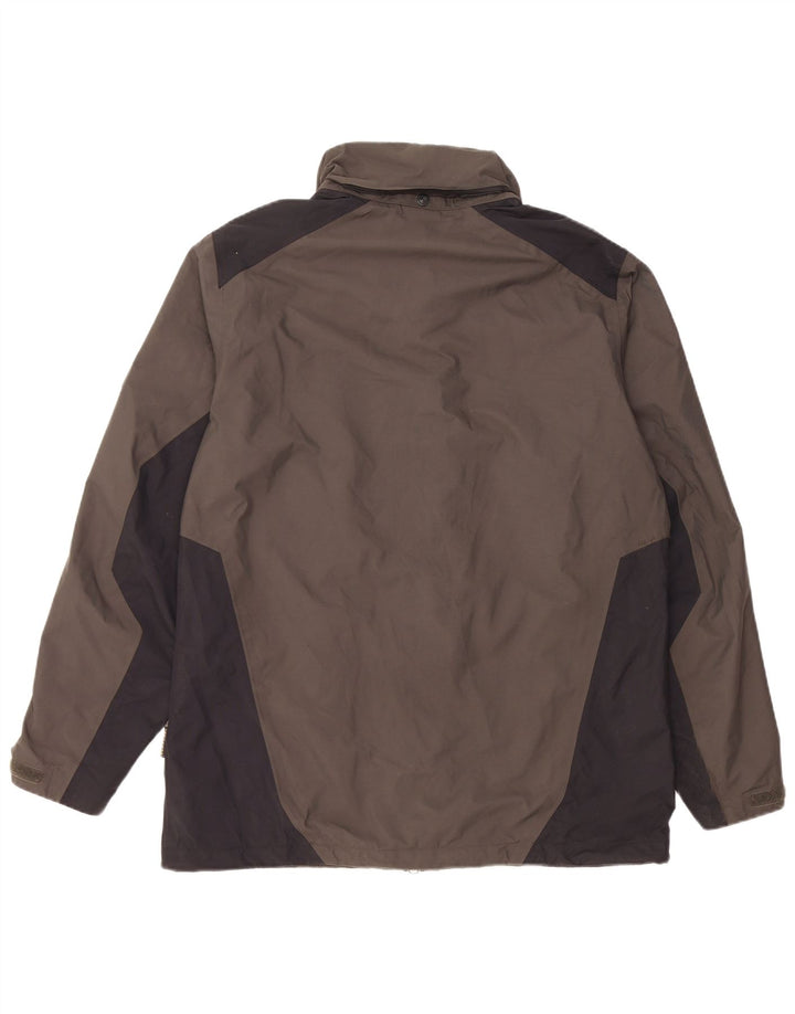 Jack Wolfskin Mens Rain Jacket UK 36/38 Medium Grey Colourblock Polyamide