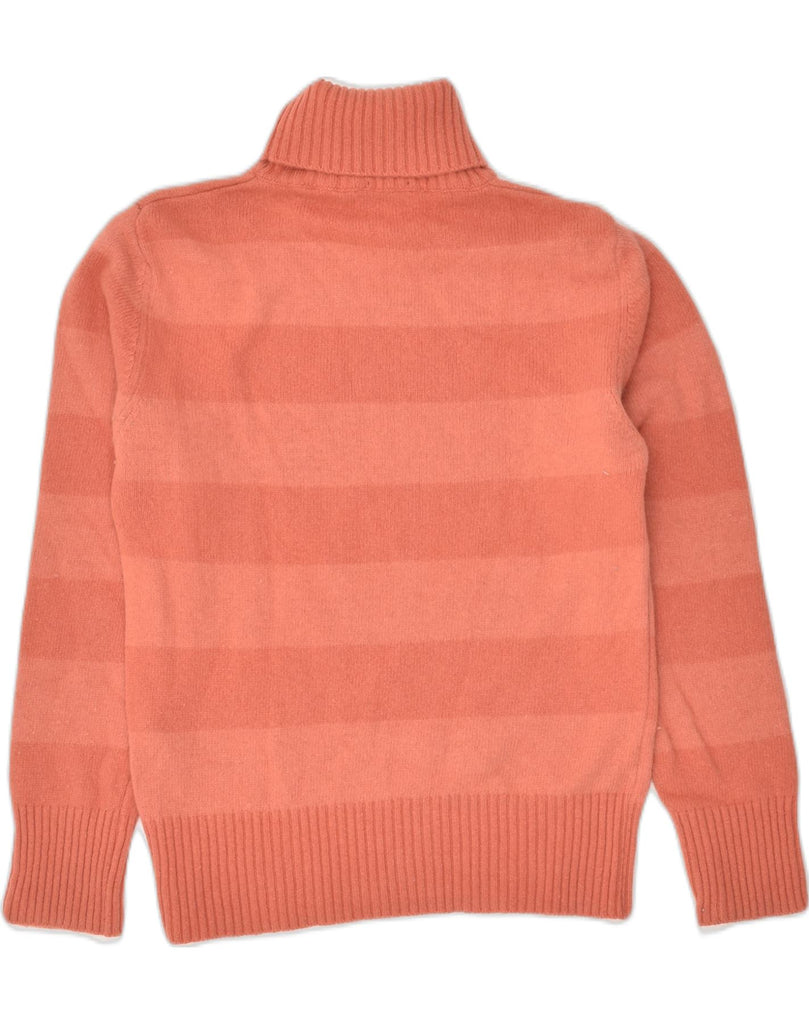 ELLESSE Womens Roll Neck Jumper Sweater UK 14 Large Orange Colourblock | Vintage Ellesse | Thrift | Second-Hand Ellesse | Used Clothing | Messina Hembry 
