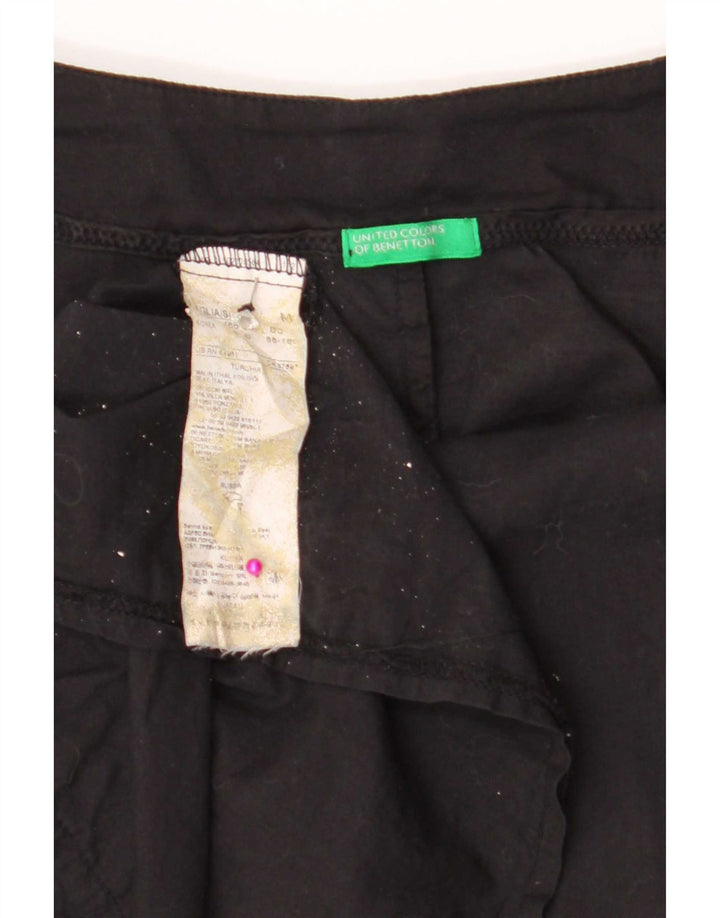 Benetton Womens 3/4 Sleeve Blouse Top UK 14 Medium Black
