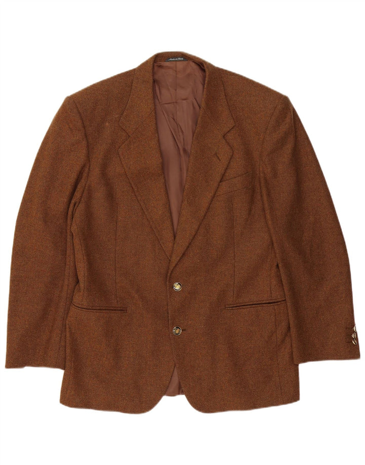 Ferre Mens 2 Button Blazer Jacket IT 50 Large Brown Flecked Wool