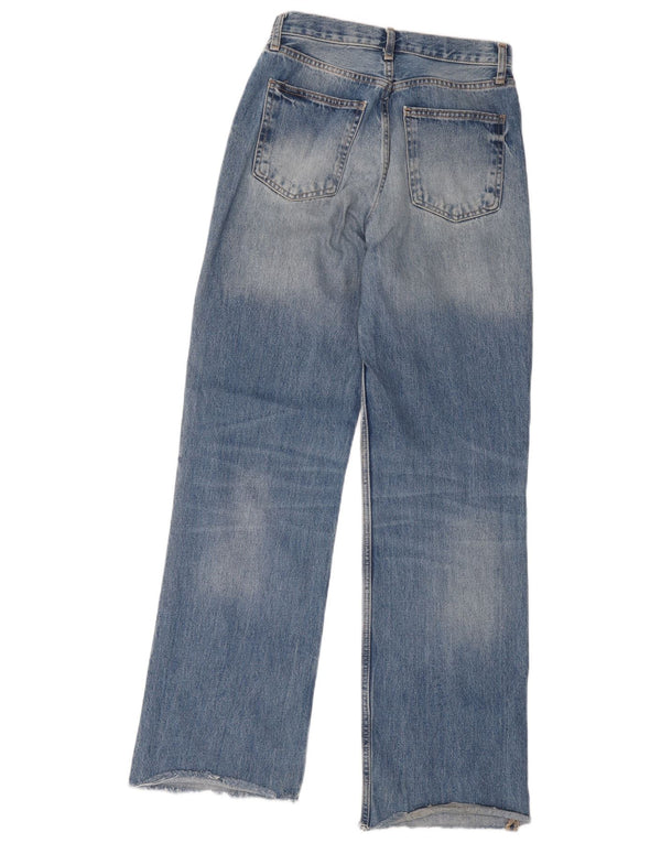 Zara Womens High Waist Wide Leg Jeans EU 36 XS W26 L32 Blue