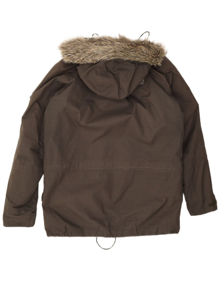 Jack Wolfskin Mens Hooded Sherpa Parka Jacket UK 36/38 Medium Grey