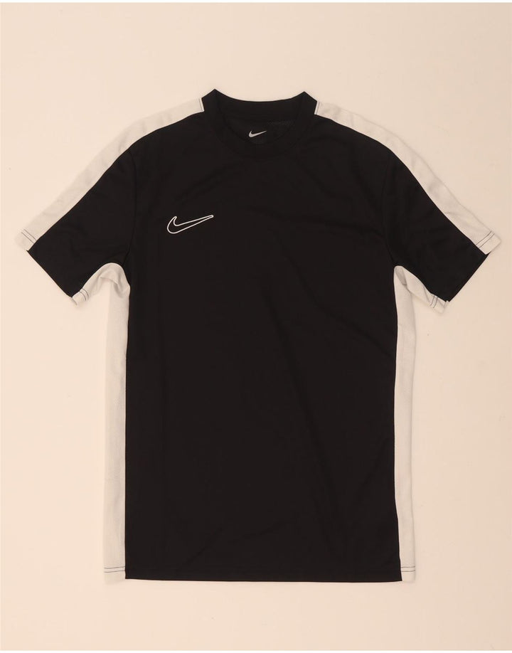 Nike Mens Dri Fit Slim Fit T-Shirt Top Medium Black Colourblock Polyester