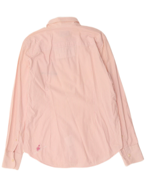 La Martina Mens Graphic Shirt Large Pink Pinstripe