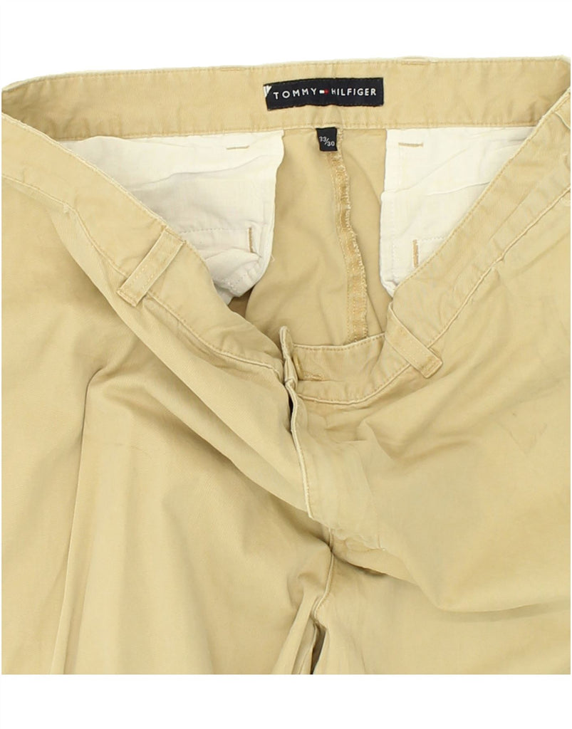 TOMMY HILFIGER Mens Straight Chino Trousers W33 L30 Beige Cotton | Vintage Tommy Hilfiger | Thrift | Second-Hand Tommy Hilfiger | Used Clothing | Messina Hembry 