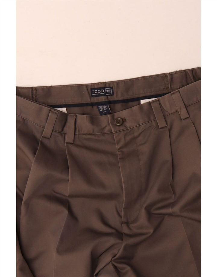 IZOD Mens Pegged Chino Trousers W46 L32 Beige Cotton