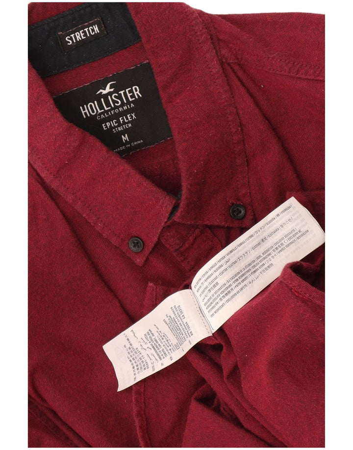 Hollister Mens Shirt Medium Burgundy Cotton
