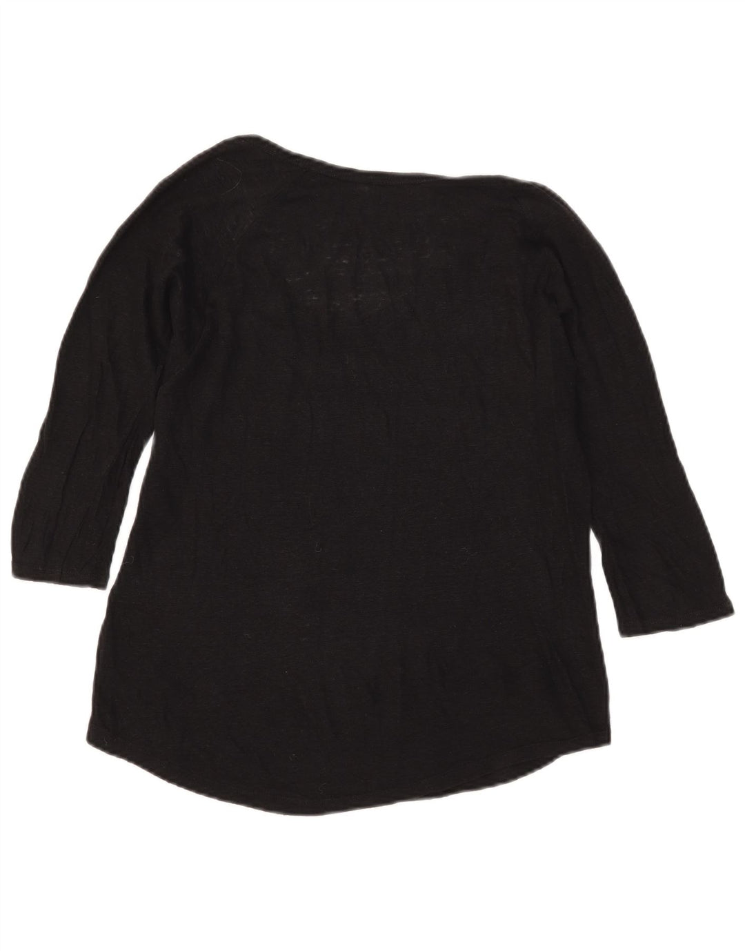 Zara Womens Top 3/4 Sleeve UK 12 Medium Black