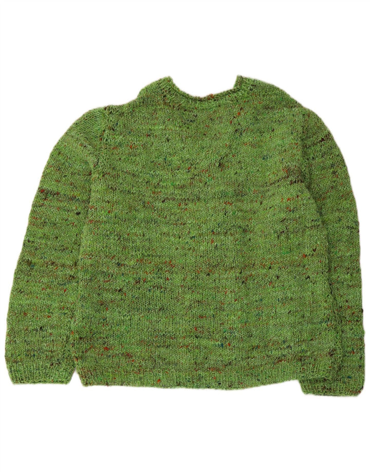 VINTAGE Womens V-Neck Jumper Sweater UK 18 XL Green Flecked