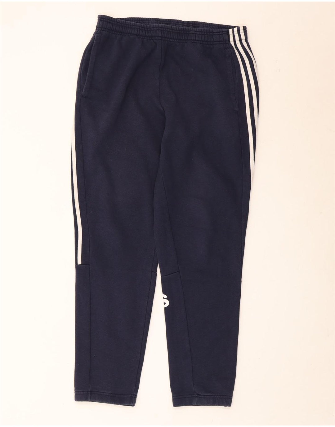 Adidas Mens Graphic Tracksuit Trousers Large Navy Blue Cotton