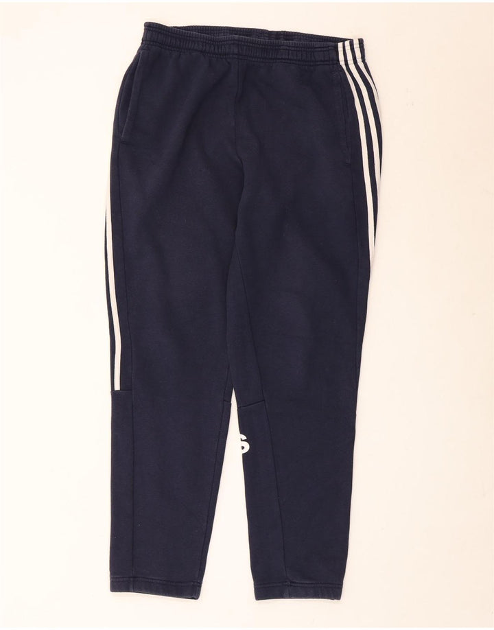 Adidas Mens Graphic Tracksuit Trousers Large Navy Blue Cotton