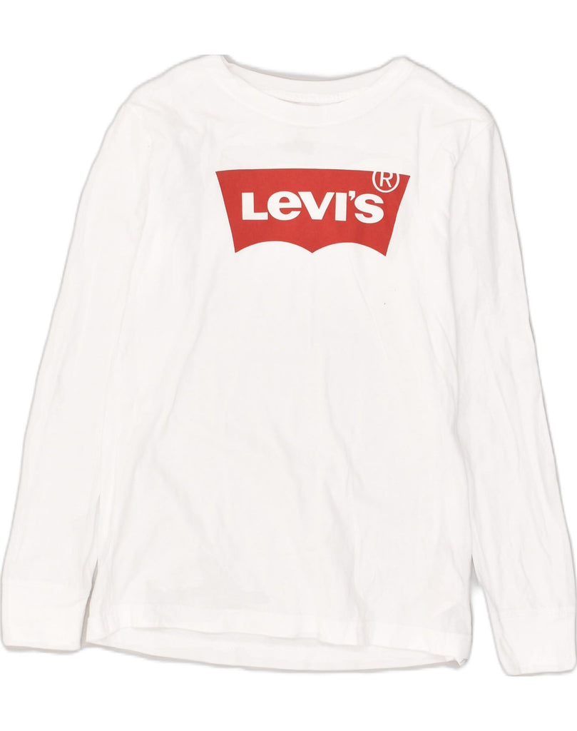 LEVI'S Girls Graphic Top Long Sleeve 15-16 Years White Cotton | Vintage Levi's | Thrift | Second-Hand Levi's | Used Clothing | Messina Hembry 