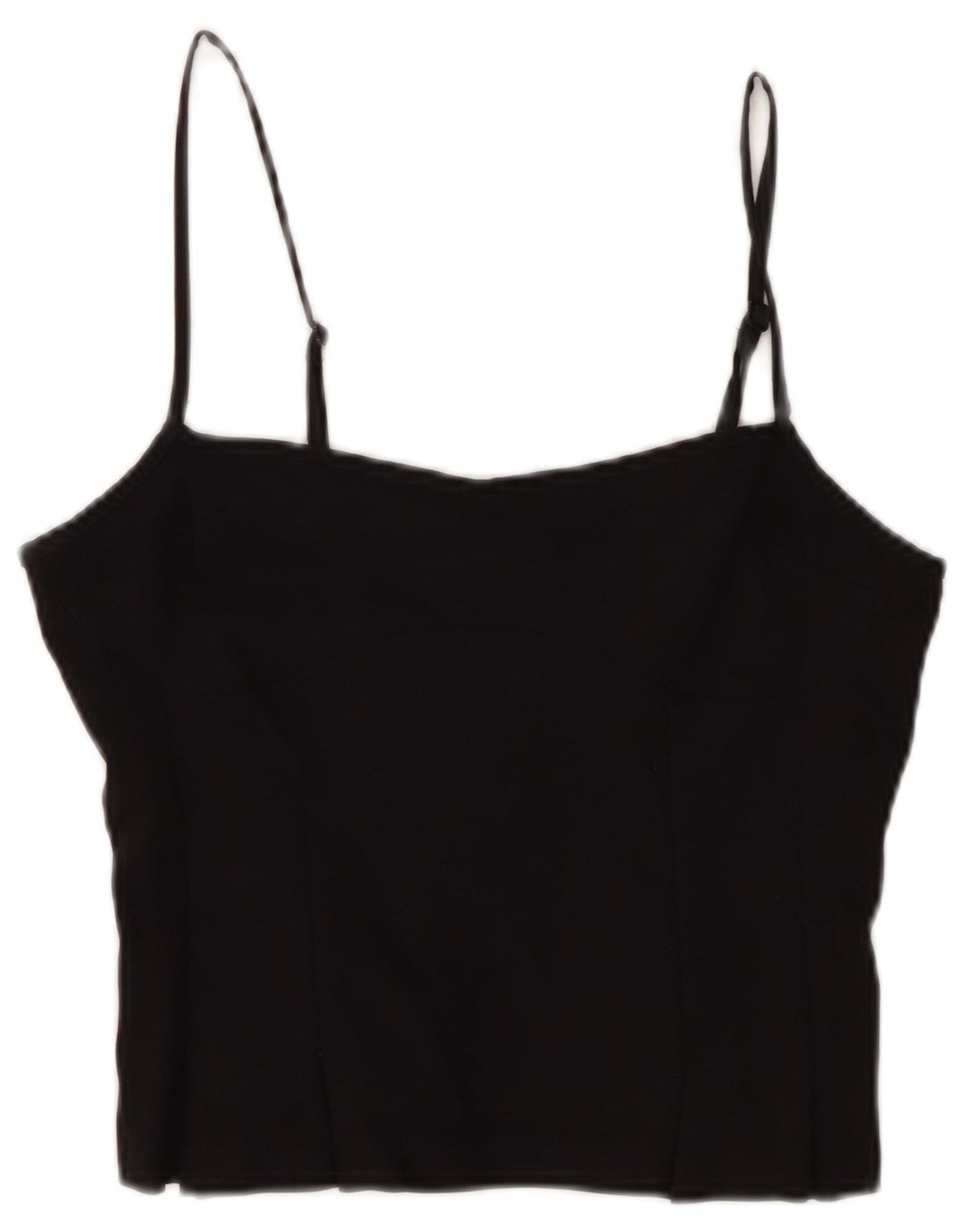 Peachy Den Womens Crop Cami Top UK 12 Medium Black Cotton