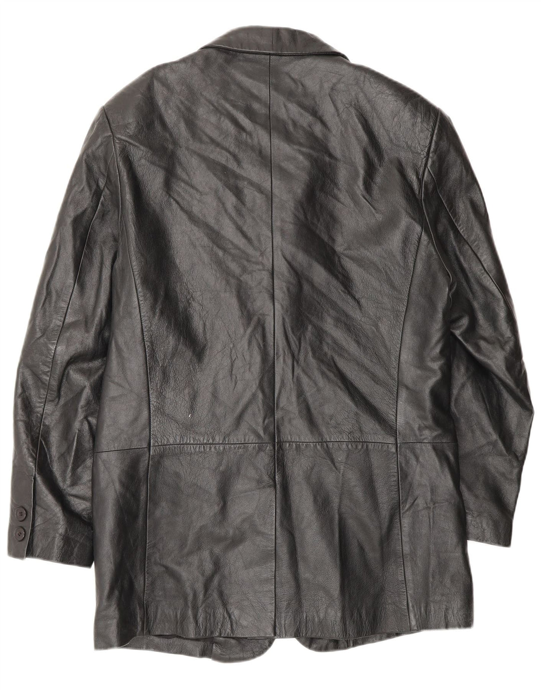Conbipel Mens Leather Coat IT 46 Small Black Leather