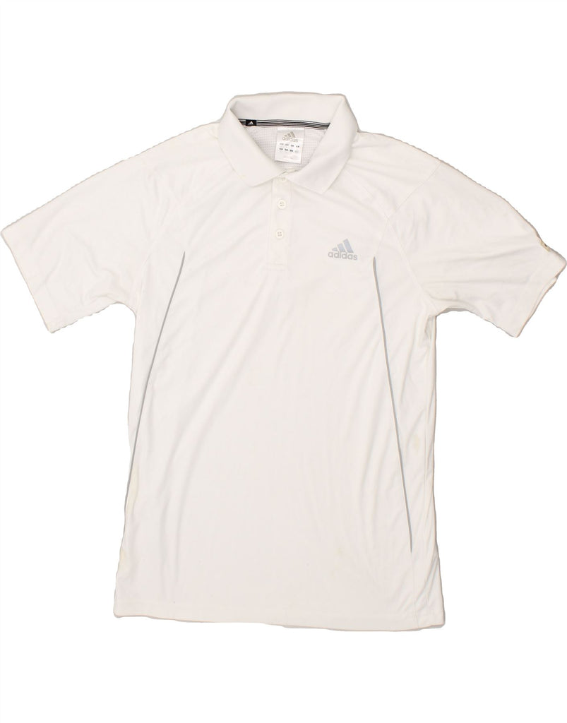 ADIDAS Mens Polo Shirt Medium White Polyester | Vintage Adidas | Thrift | Second-Hand Adidas | Used Clothing | Messina Hembry 