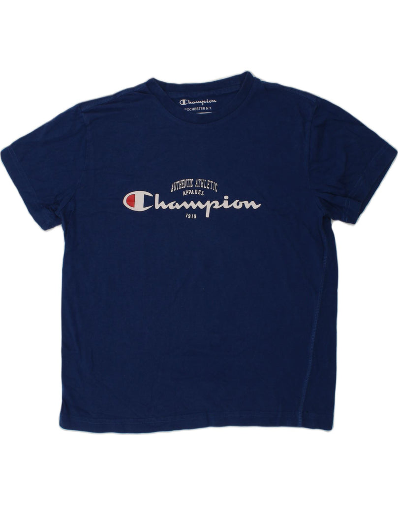 CHAMPION Boys Graphic T-Shirt Top 11-12 Years Navy Blue Cotton | Vintage Champion | Thrift | Second-Hand Champion | Used Clothing | Messina Hembry 