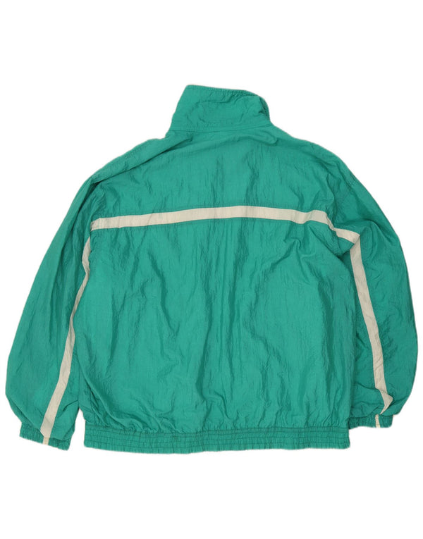 Vintage Mens Loose Fit Tracksuit Top Jacket Large Green