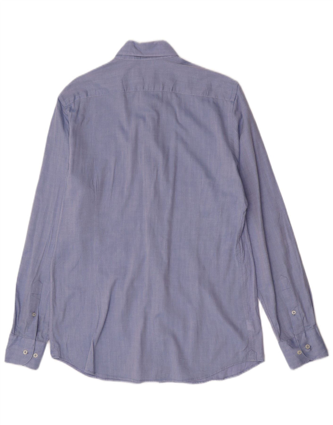 Massimo Dutti Mens Shirt EU 40 15 1/2 Medium Blue Cotton