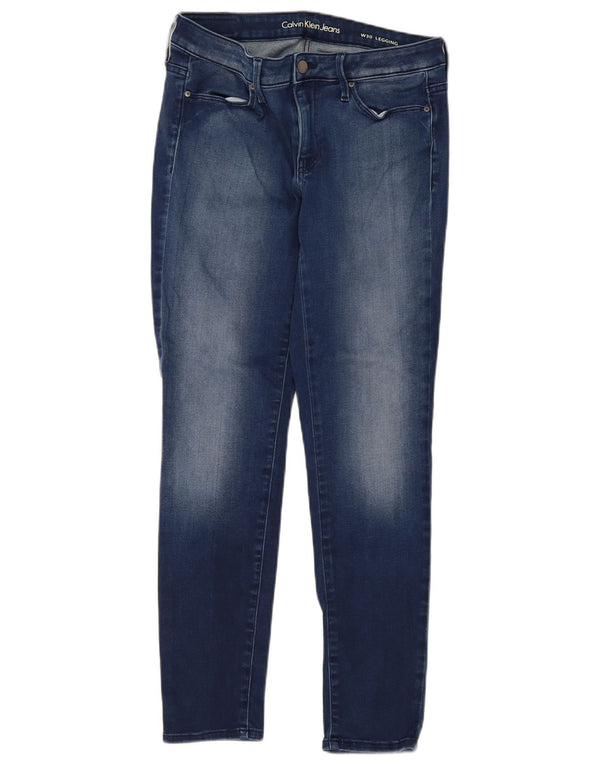Calvin Klein Womens Legging Skinny Jeans W30 L30 Blue Cotton