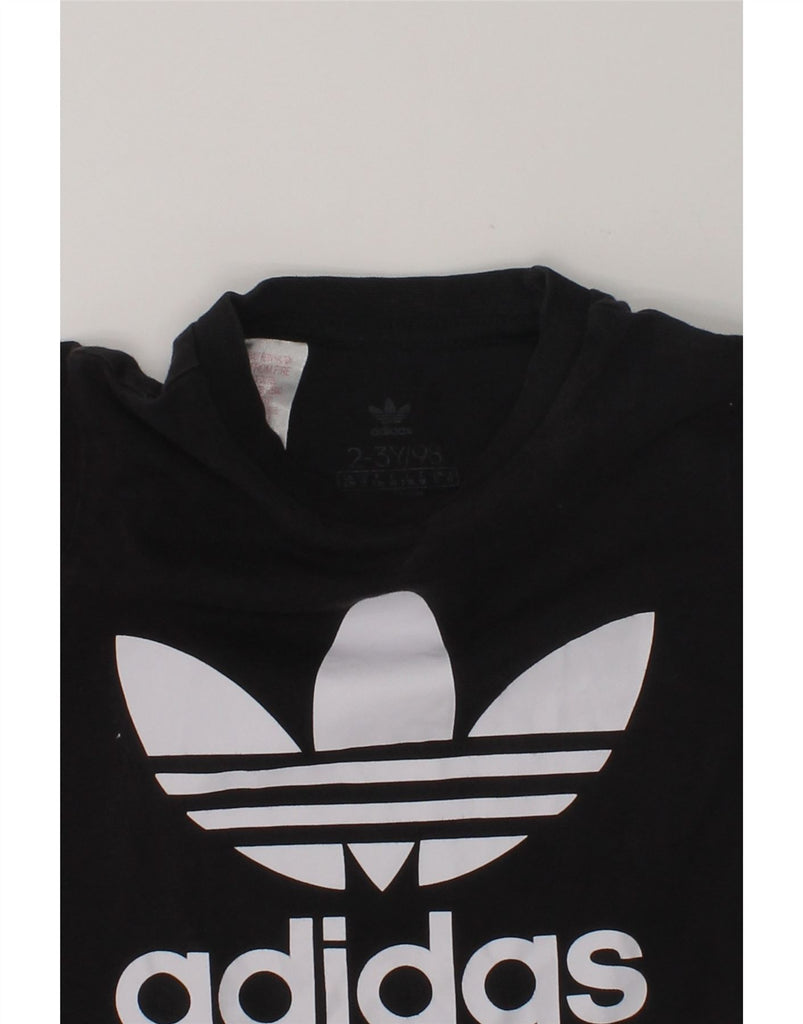 ADIDAS Boys Graphic T-Shirt Top 2-3 Years Black Cotton | Vintage Adidas | Thrift | Second-Hand Adidas | Used Clothing | Messina Hembry 