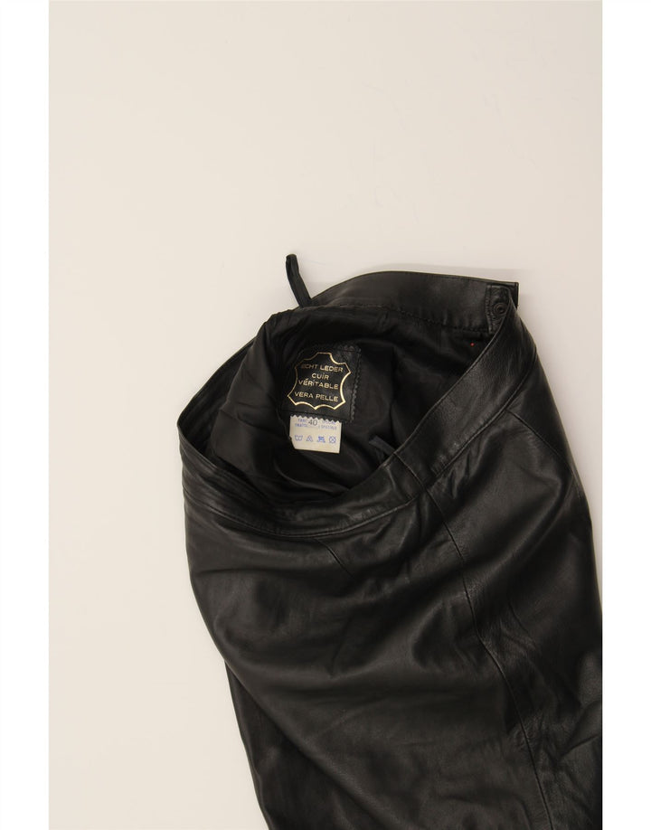 VINTAGE Womens Leather Skirt IT 40 Small W28  Black Leather Vintage Vintage and Second-Hand Vintage from Messina Hembry 