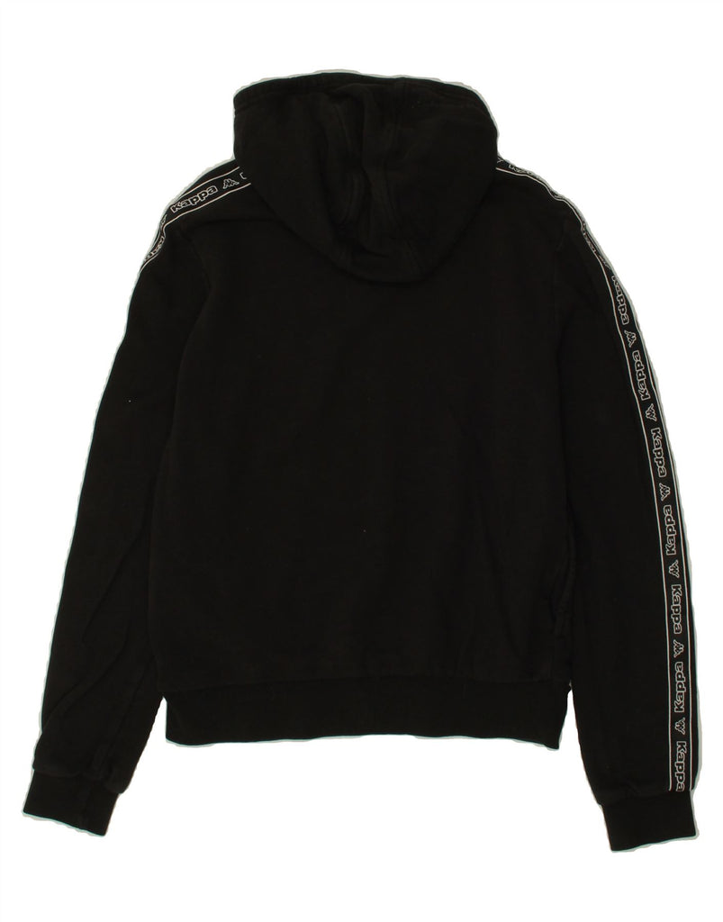KAPPA Boys Graphic Hoodie Jumper 9-10 Years Black Cotton Vintage Kappa and Second-Hand Kappa from Messina Hembry 