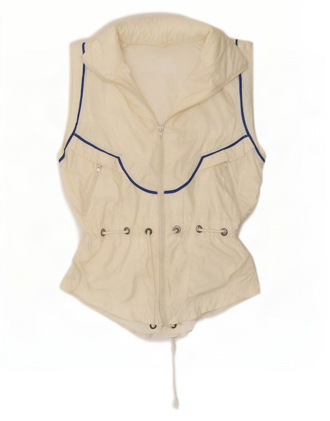 Sportalm Womens Graphic Gilet EU 36 Small Off White Colourblock Polyamide