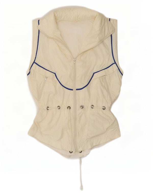Sportalm Womens Graphic Gilet EU 36 Small Off White Colourblock Polyamide