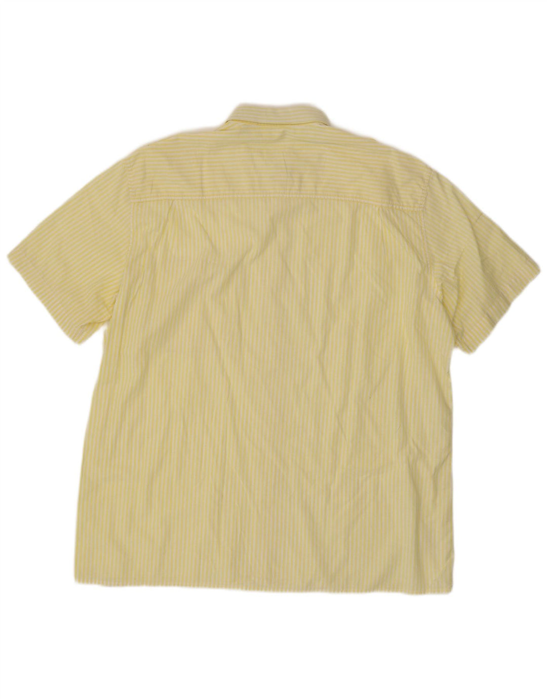 Sergio Tacchini Mens Short Sleeve Shirt XL Yellow Striped Cotton