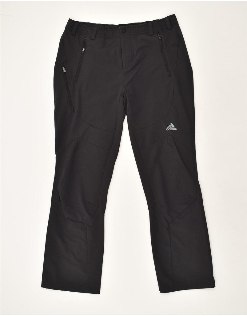 ADIDAS Womens Chino Trousers W38 L32 Black Nylon | Vintage Adidas | Thrift | Second-Hand Adidas | Used Clothing | Messina Hembry 