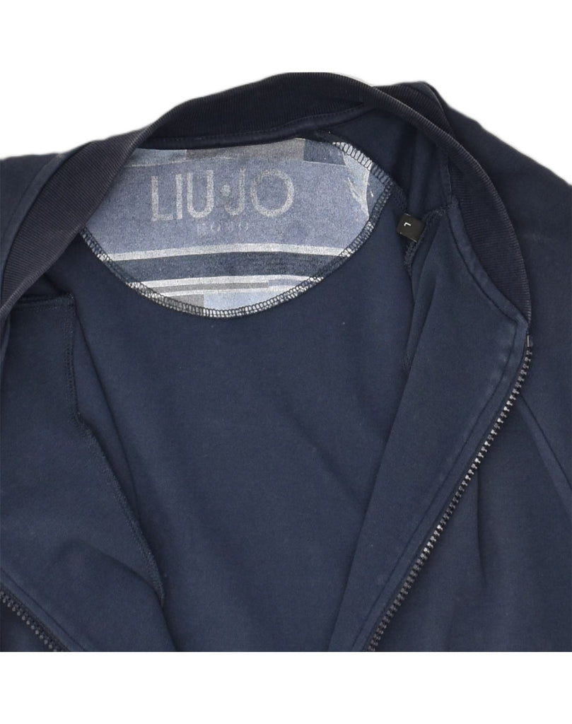 LIU JO Mens Zip Cardigan Sweater Large Navy Blue Cotton | Vintage Liu Jo | Thrift | Second-Hand Liu Jo | Used Clothing | Messina Hembry 