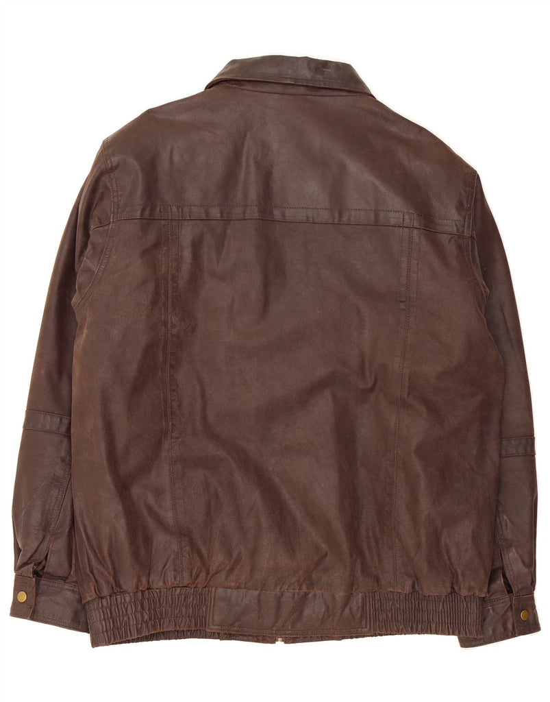 VINTAGE Mens Leather Jacket UK 44/46 Large Brown Leather Vintage Vintage and Second-Hand Vintage from Messina Hembry 