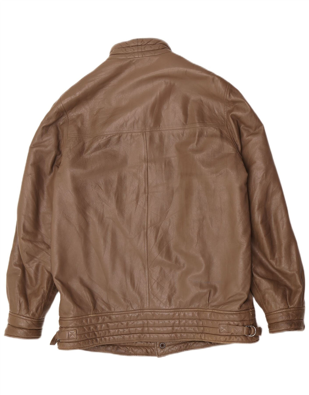 Camox Mens Bomber Leather Jacket UK 38 Medium Brown