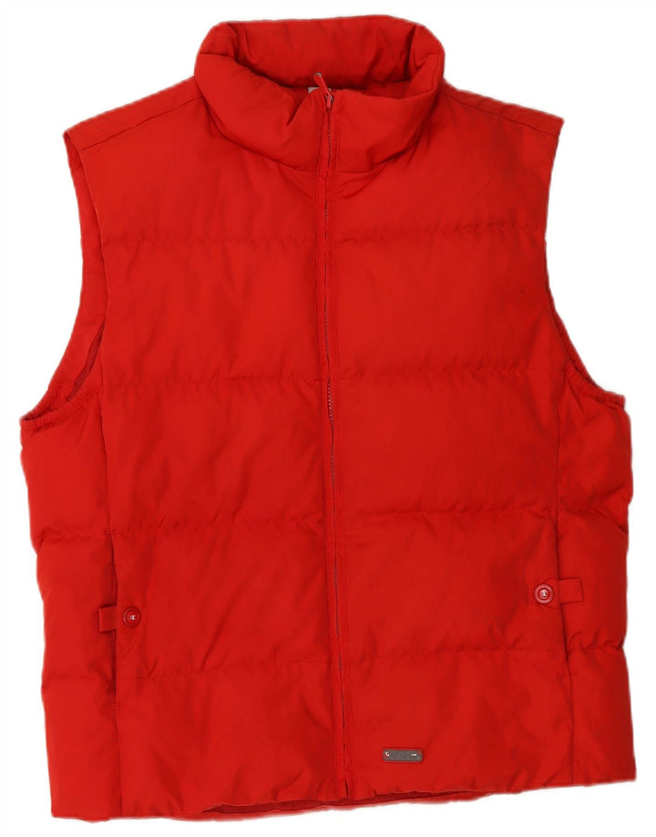CHAMPION Womens Padded Gilet UK 16 Large Red Polyester