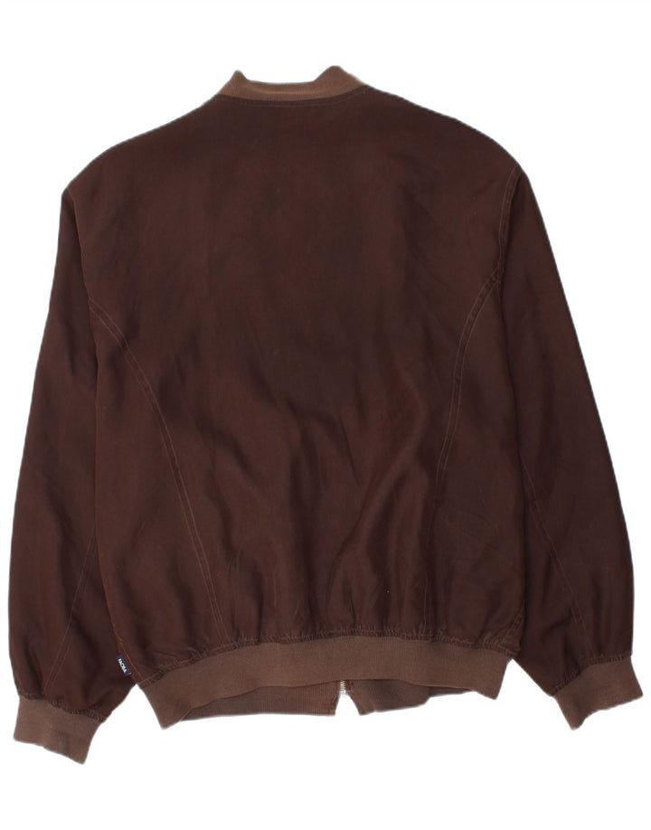 Faciba Mens Bomber Jacket IT 52 XL Brown Silk