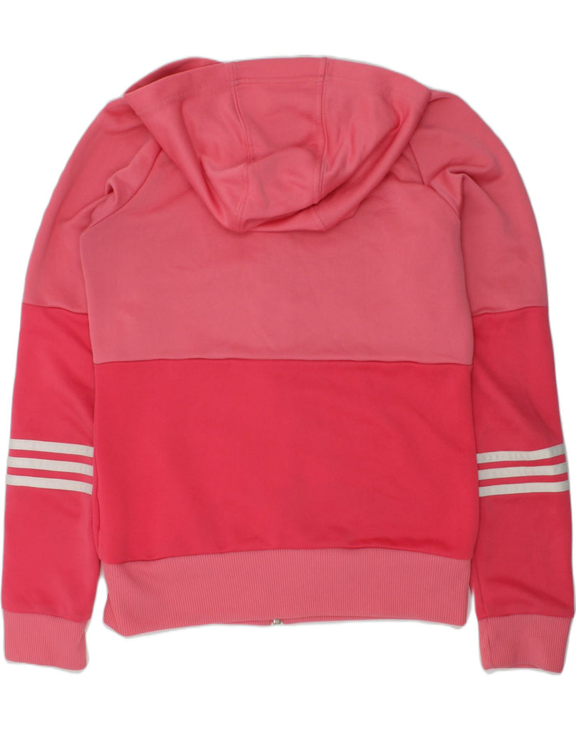 ADIDAS Girls Zip Hoodie Sweater 13-14 Years Pink Colourblock Polyester | Vintage Adidas | Thrift | Second-Hand Adidas | Used Clothing | Messina Hembry 