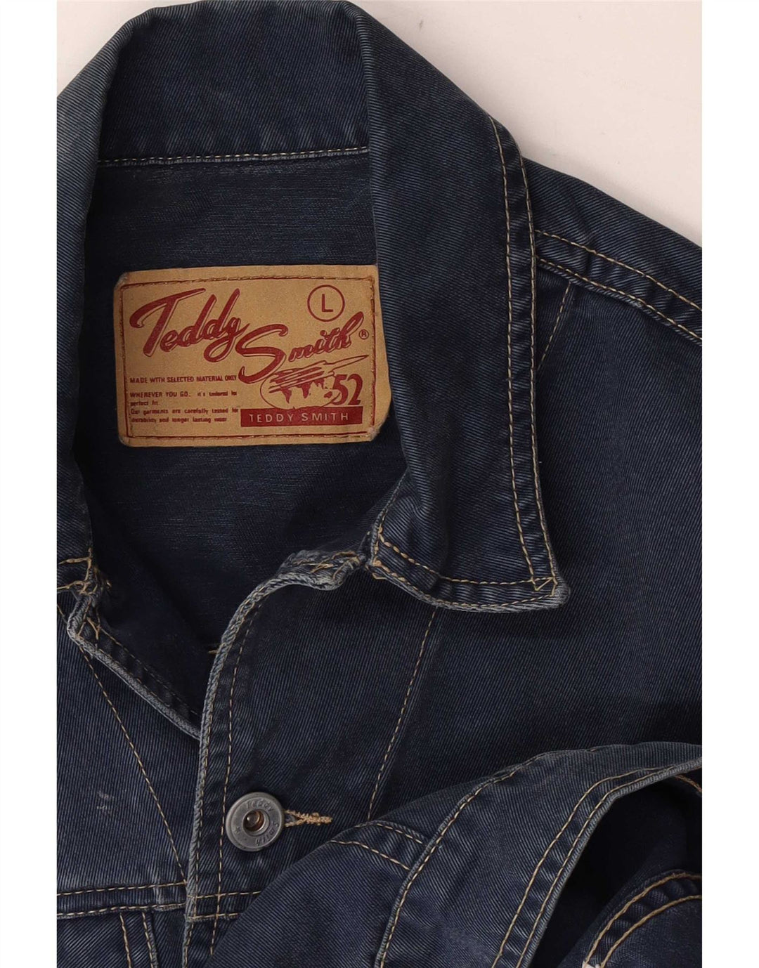 Teddy Smith Womens Crop Denim Gilet UK 14 Large Navy Blue