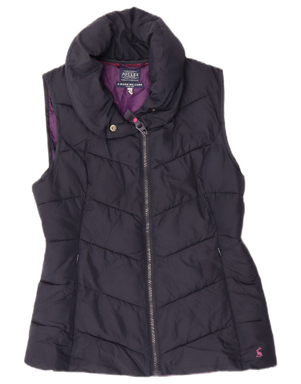 Joules Womens Padded Gilet UK 10 Small Navy Blue Polyester