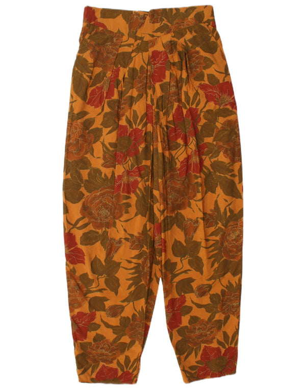 ST. BERNARD Womens Harem Trousers UK 14 Medium W28 L26 Orange Floral