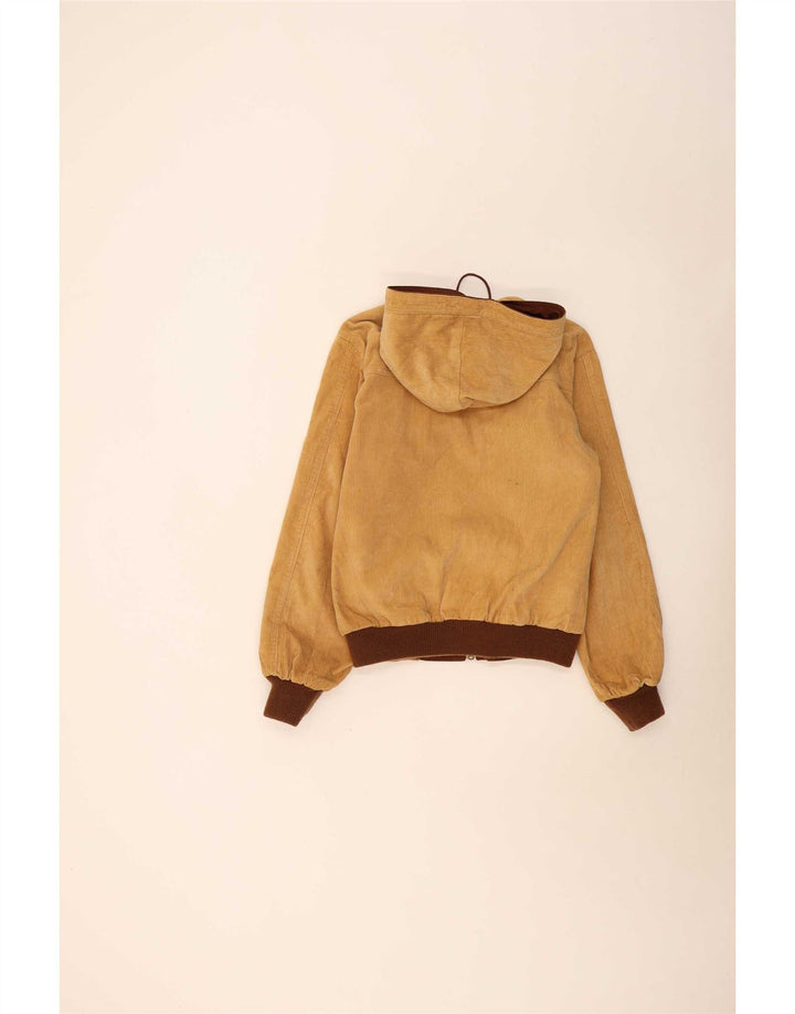 Vintage Mens Hooded Reversible Bomber Jacket UK 38 Medium Brown Colourblock