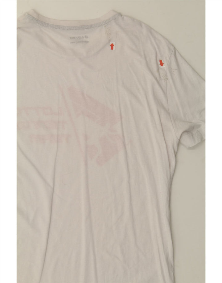 LOTTO Mens Graphic T-Shirt Top Medium White Cotton Vintage Lotto and Second-Hand Lotto from Messina Hembry 