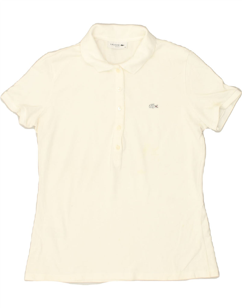 LACOSTE Womens Polo Shirt EU 40 Medium White Cotton | Vintage Lacoste | Thrift | Second-Hand Lacoste | Used Clothing | Messina Hembry 