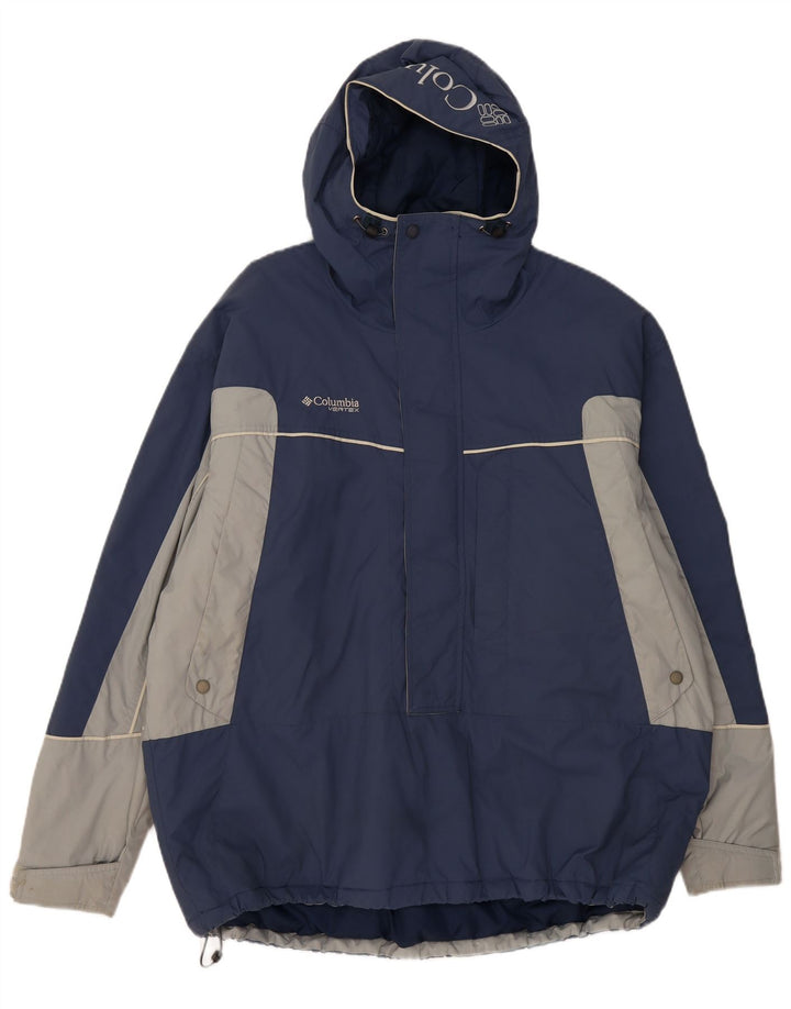 Columbia Mens Loose Fit Pullover Windbreaker Jacket UK 42 XL Navy Blue