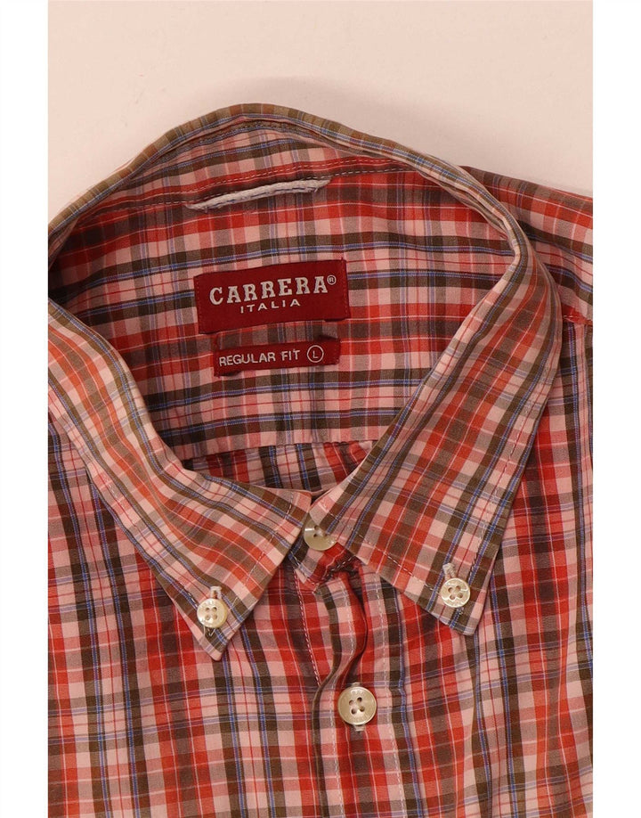 Carrera Mens Regular Fit Shirt Large Red Check