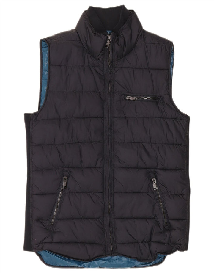 Zara Mens Padded Gilet UK 36 Small Navy Blue