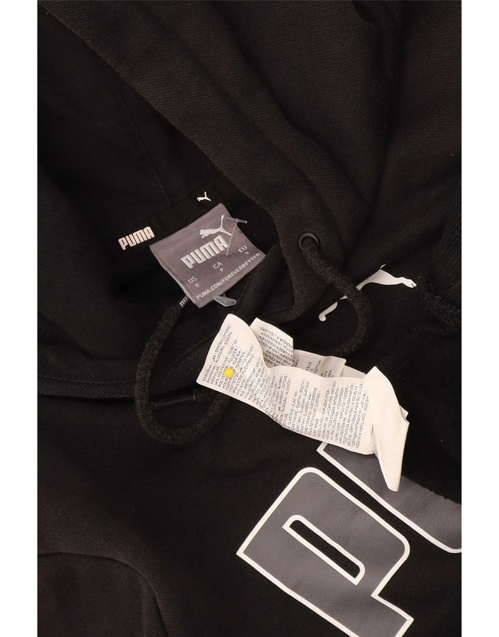 Puma Mens Graphic Hoodie Jumper Small Black Cotton