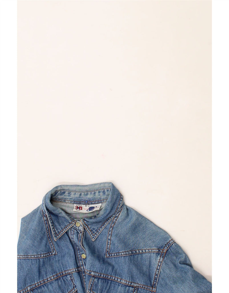 VINTAGE Womens Denim Shirt UK 14 Medium Blue Cotton Vintage Vintage and Second-Hand Vintage from Messina Hembry 