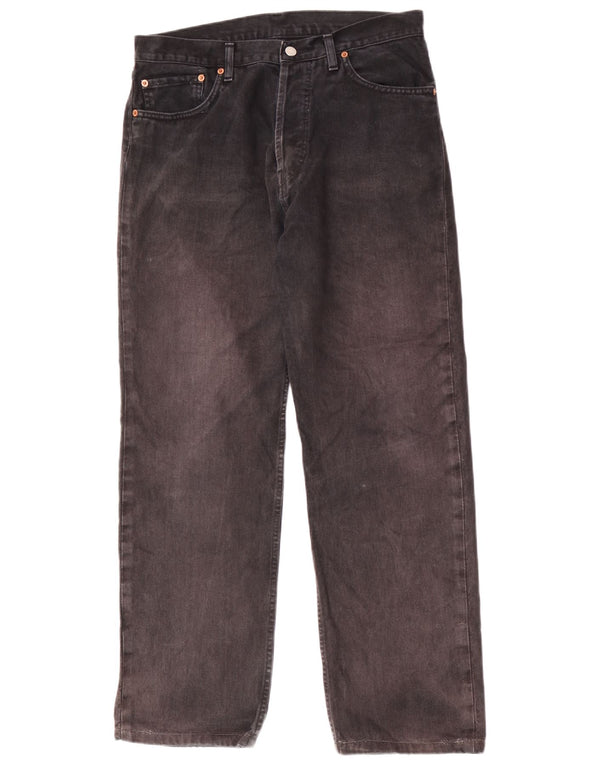 Levi's Womens Straight Jeans W36 L31 Black Cotton