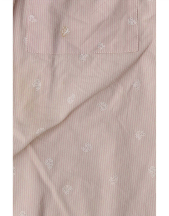 Zara Womens Long Sleeve Pullover Shirt UK 12 Medium Pink Paisley Cotton