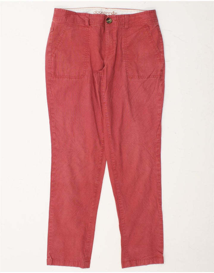 DOCKERS Womens Slim Chino Trousers US 6 Medium W30 L30 Pink Cotton